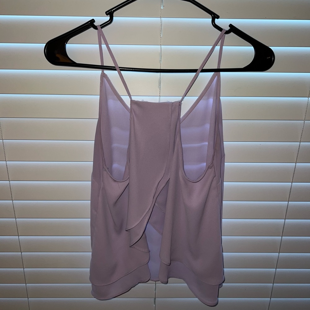 Lilac tank top with an open-ish back
